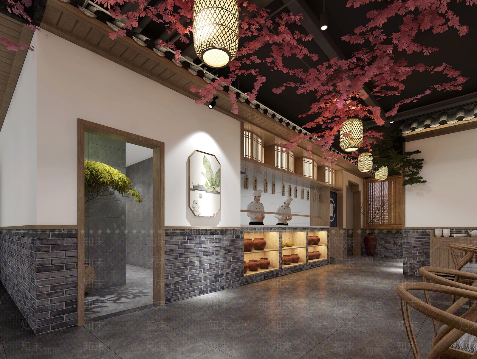 新中式火锅店带卫生间3D模型下载【ID:564219591】