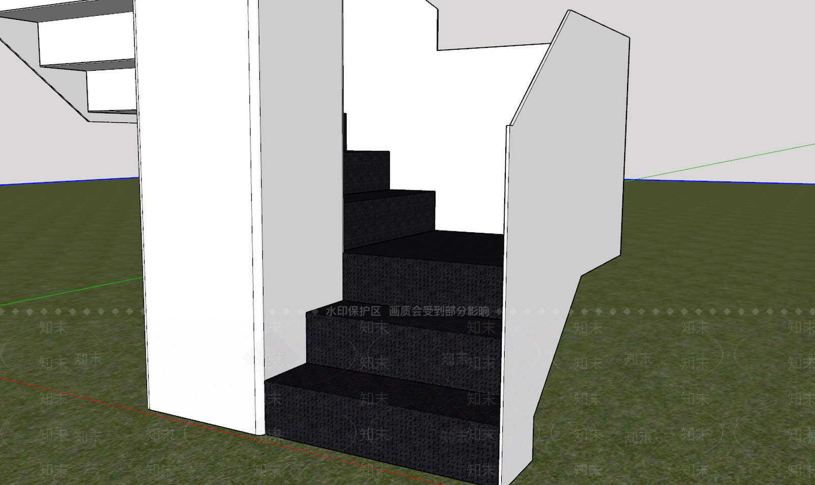 工业风格楼梯公建SU模型下载【ID:364224756】