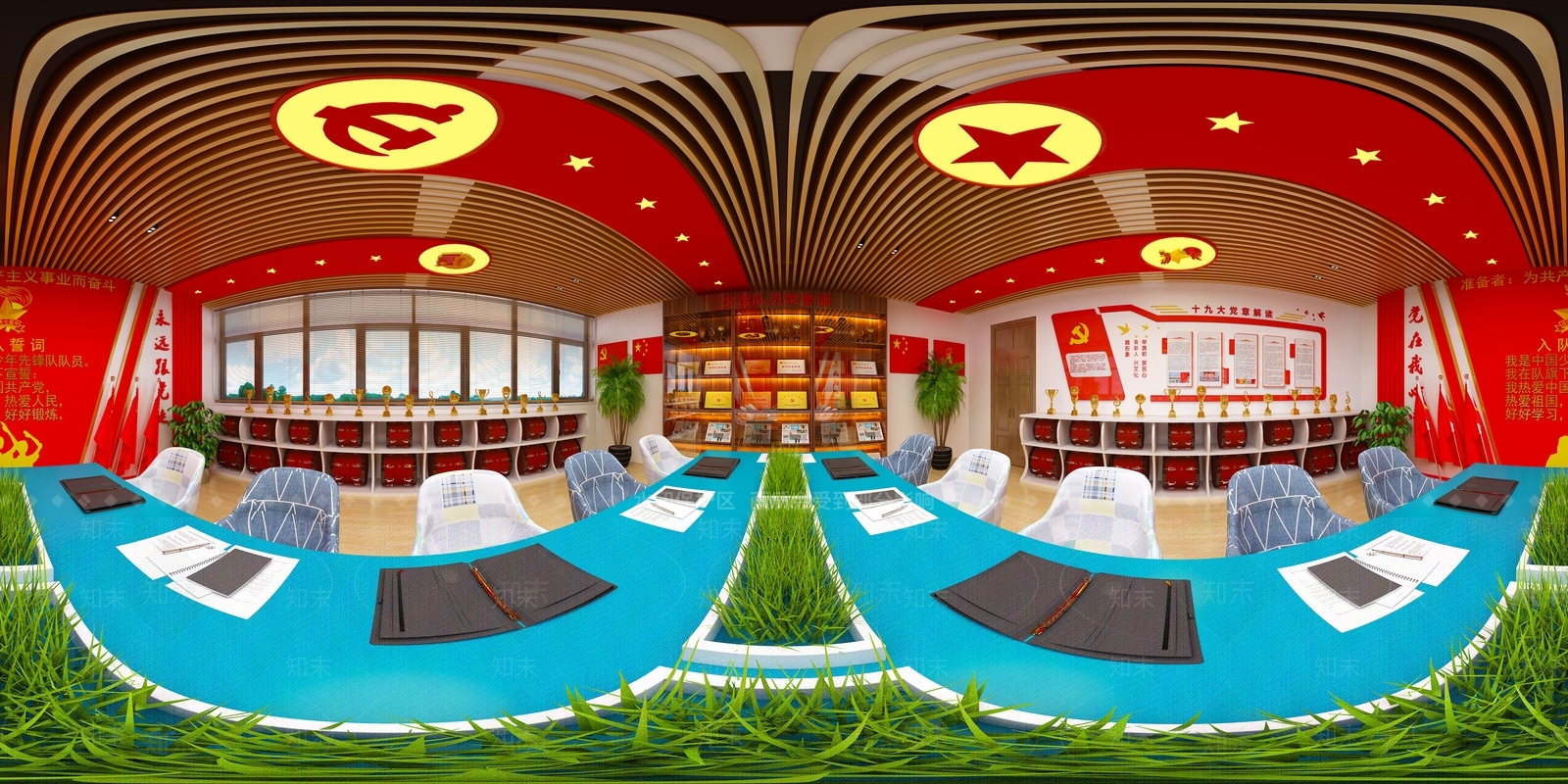 现代党建室3D模型下载【ID:564229269】