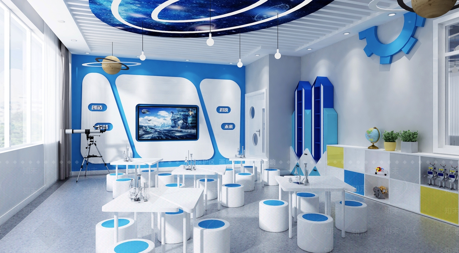 现代幼儿园科学实验室3D模型下载【ID:264233612】