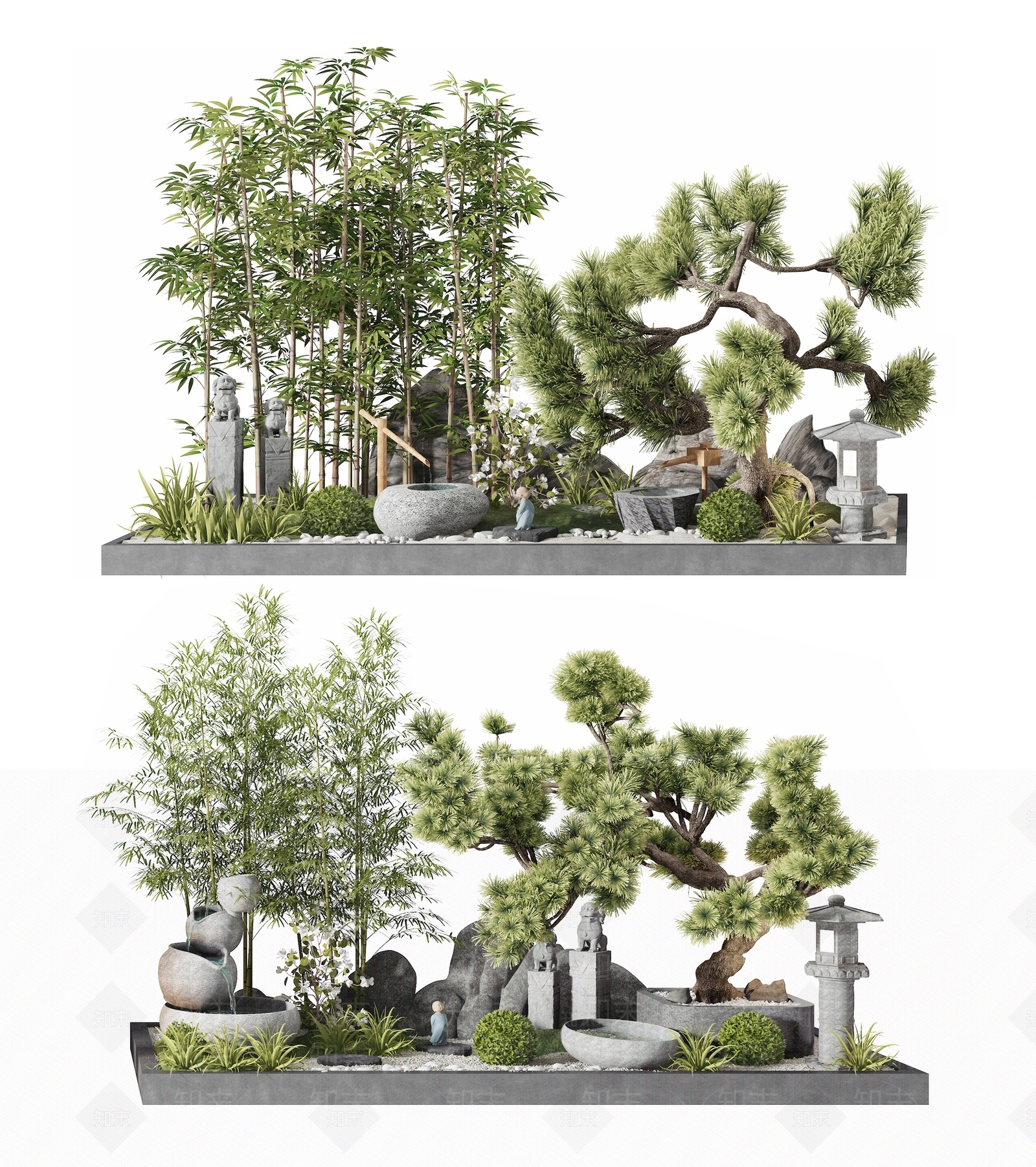 新中式景观园林3D模型下载【ID:464259438】