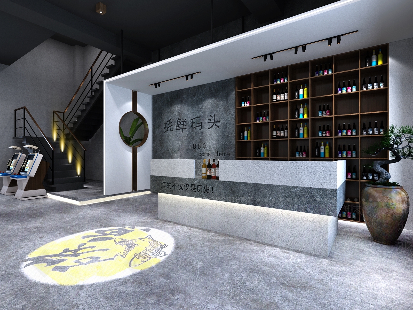 新中式餐厅收银台3D模型下载【ID:764269682】