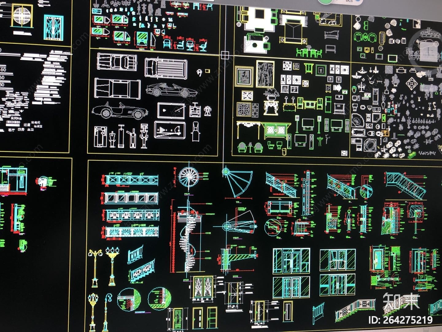 中式楼梯图块施工图下载【ID:264275219】