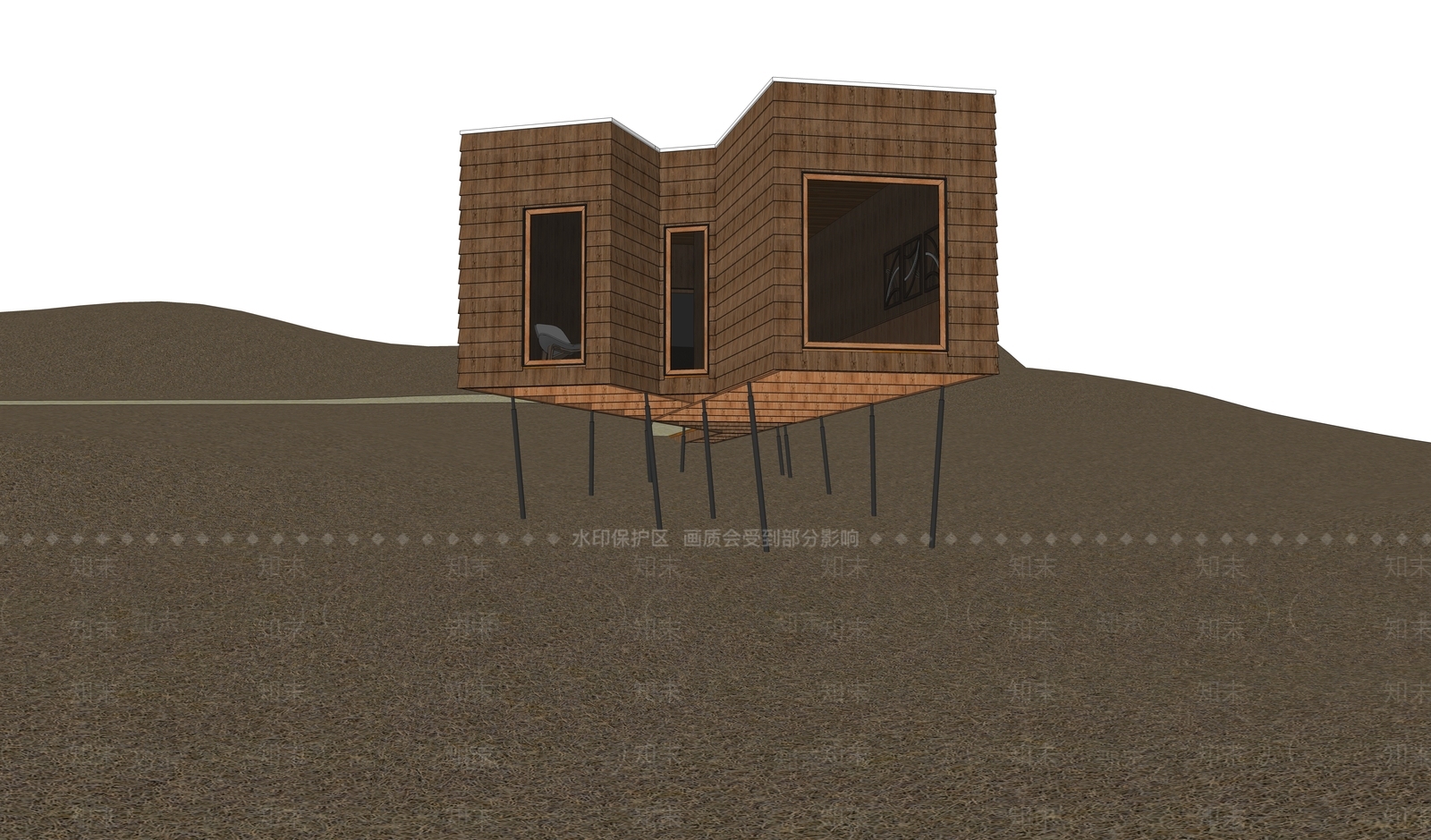 现代风格艺术建筑SU模型下载【ID:864277451】