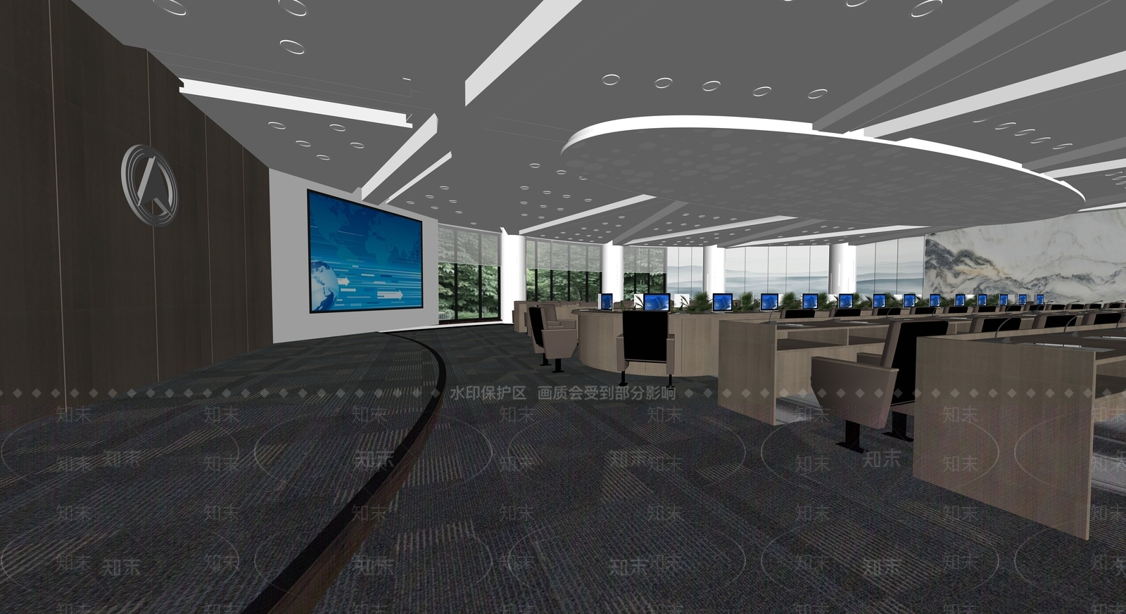 现代风格多功能报告厅SU模型下载【ID:864295236】