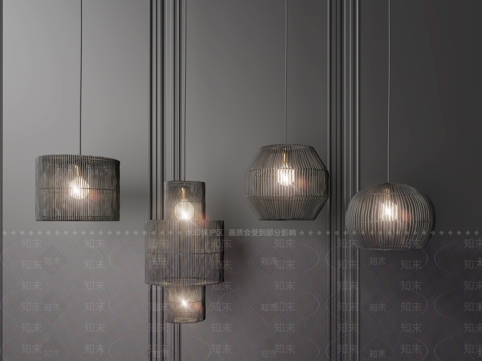 现代室内吊灯3D模型下载【ID:564447804】