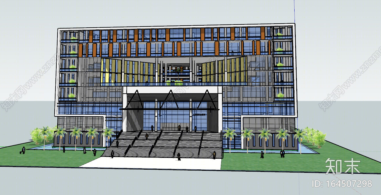现代风格图书馆SU模型下载【ID:164507298】