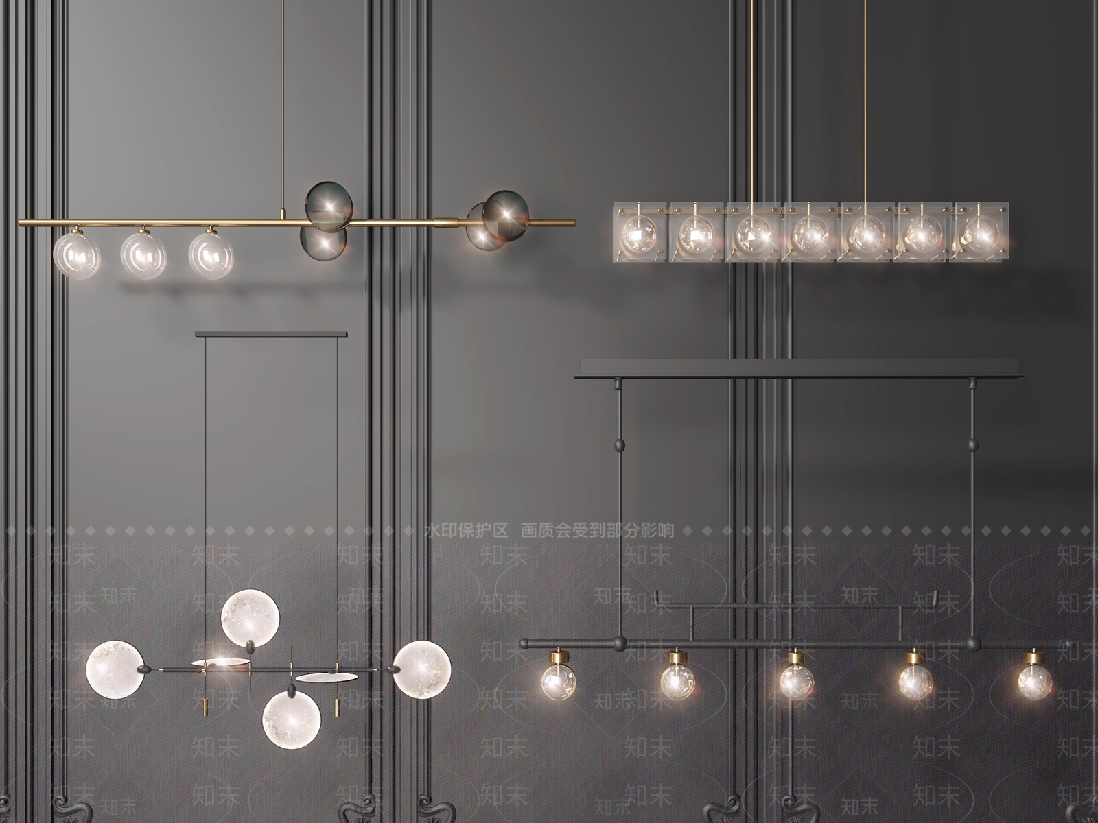 北欧室内灯具3D模型下载【ID:564518852】