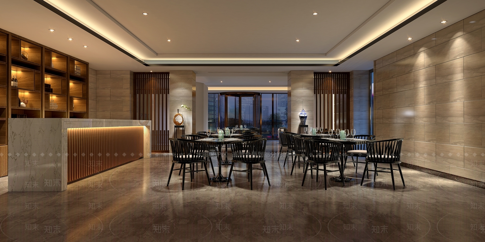 中式餐厅前台3D模型下载【ID:364849452】