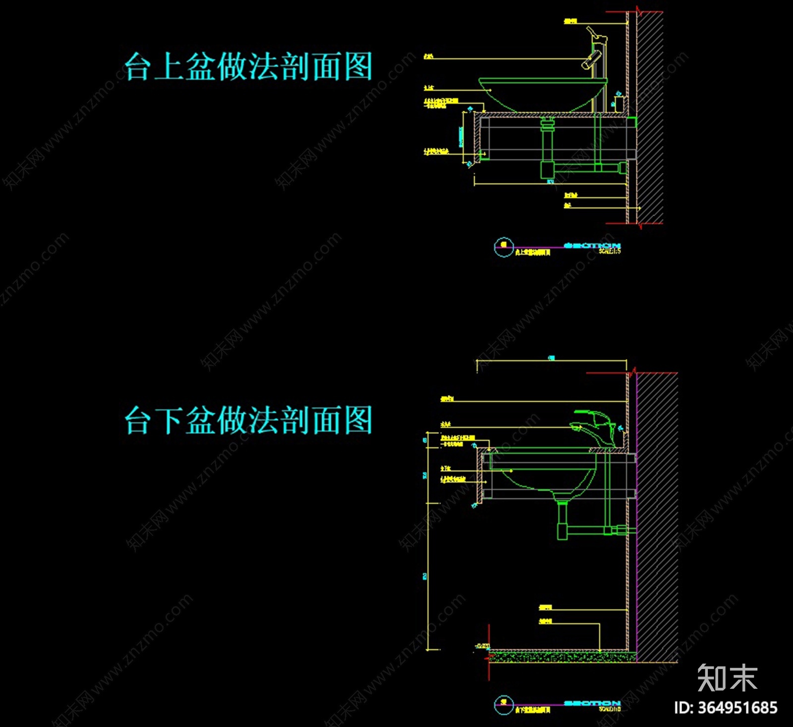 深化专用卫生间节点图库施工图下载【ID:364951685】