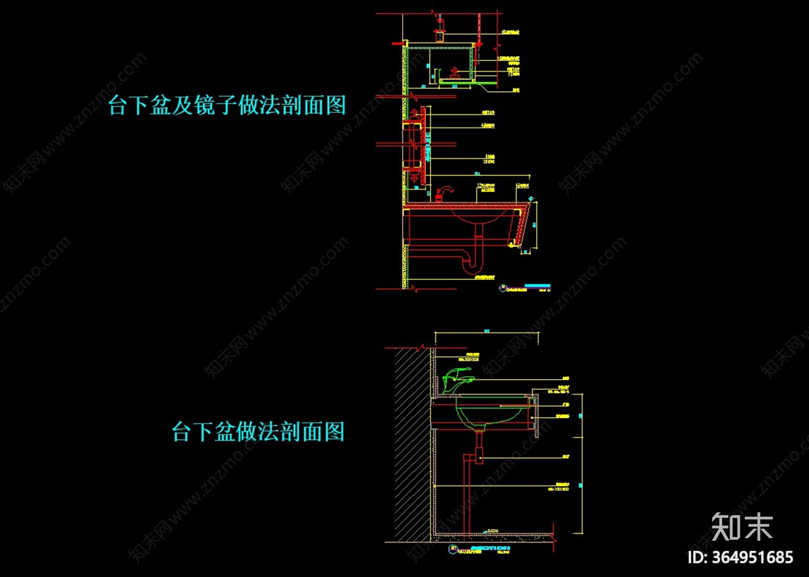 深化专用卫生间节点图库施工图下载【ID:364951685】