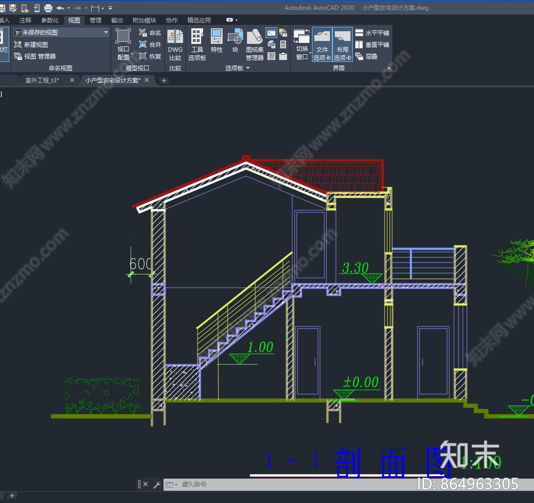 小户型农宅设计方案cad施工图下载【ID:864963305】