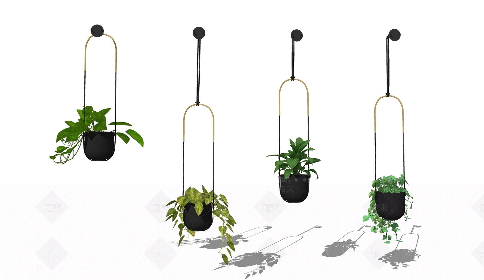 现代花草SU模型草图