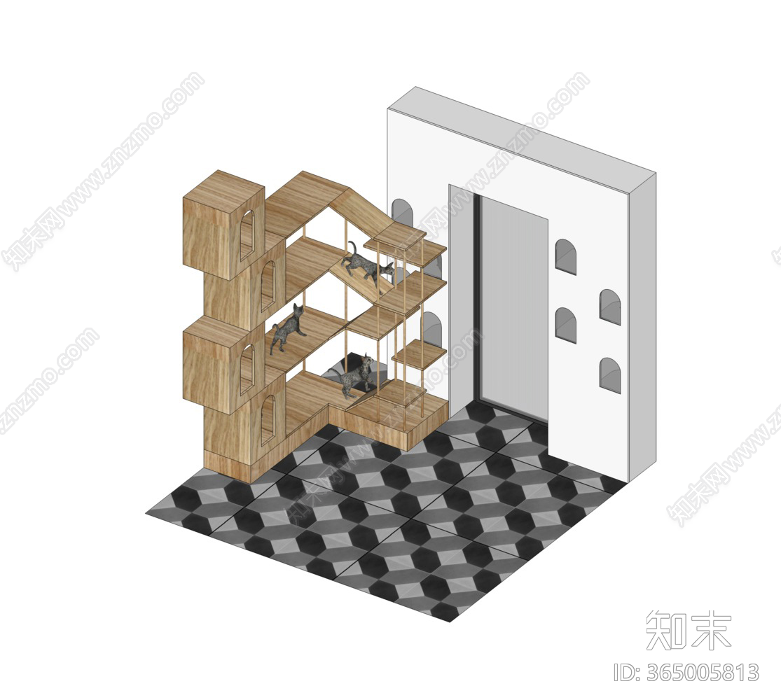 奇遇宠物店丨效果图cad施工图下载【ID:365005813】