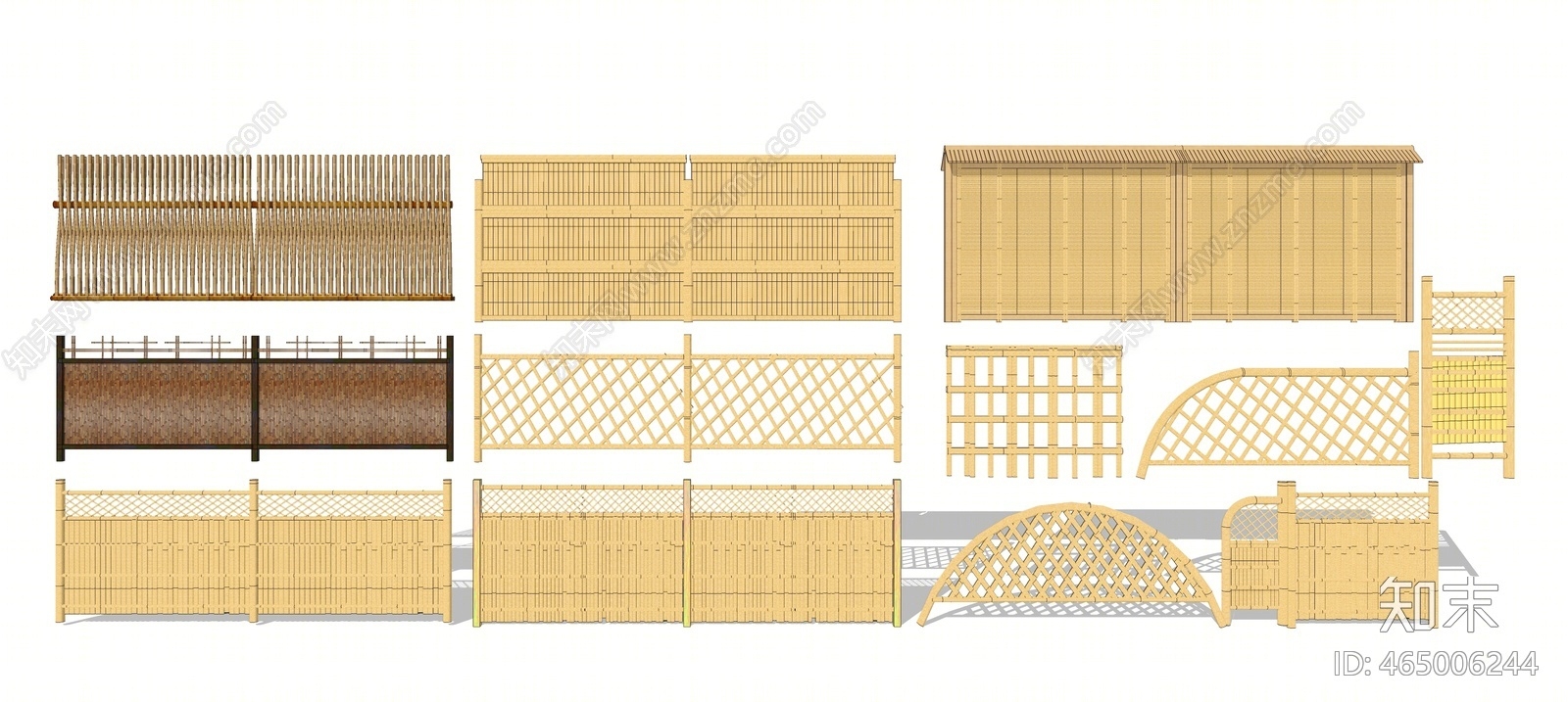 日式风格竹子栏杆SU模型下载【ID:465006244】
