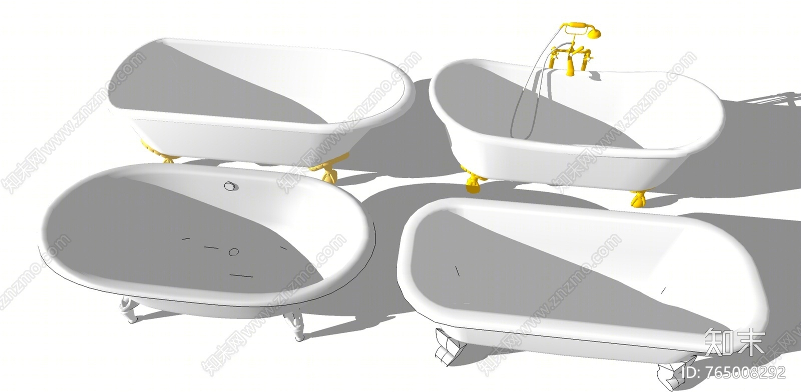 现代风格浴缸SU模型下载【ID:765008292】