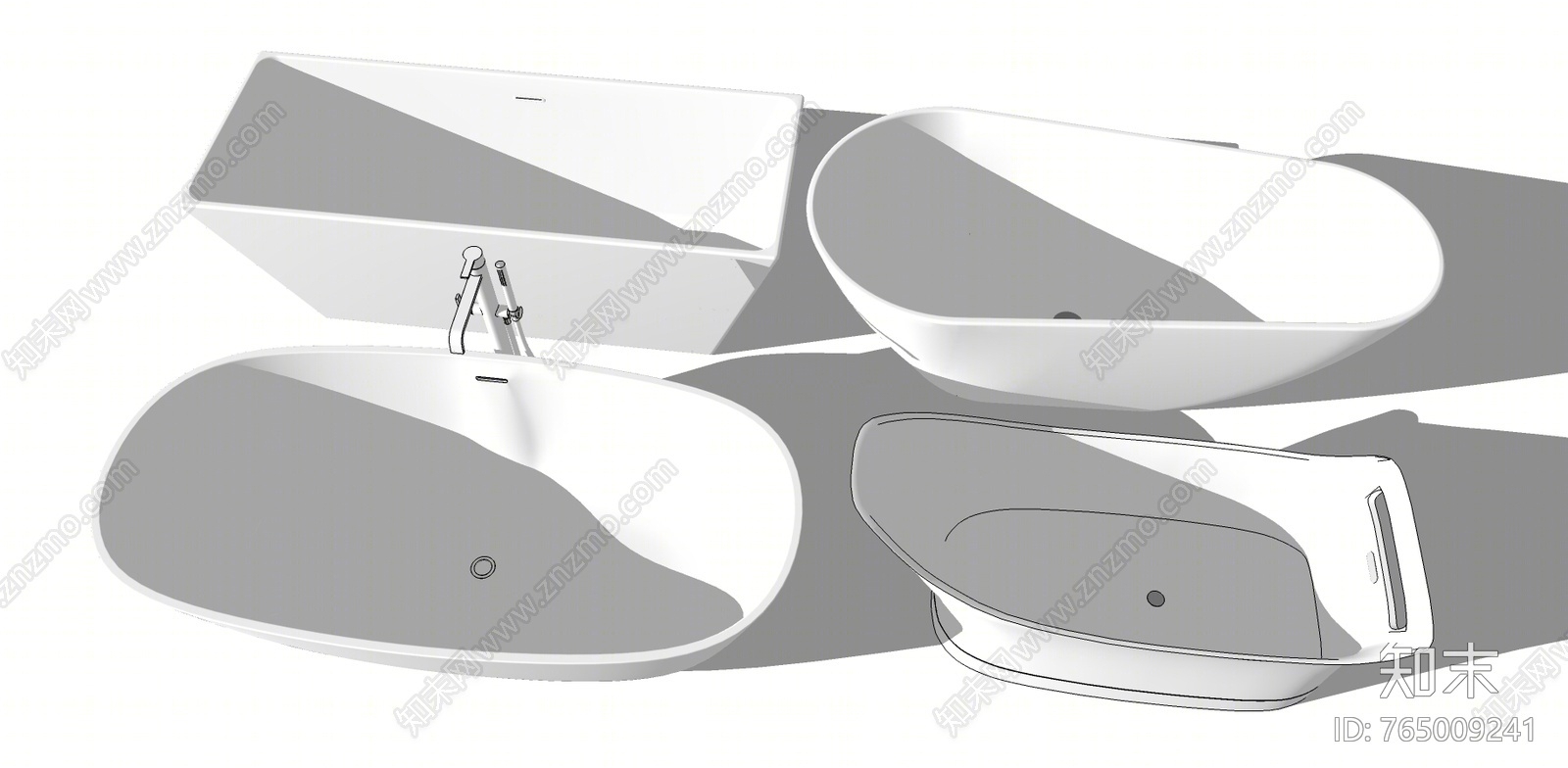 现代风格浴缸SU模型下载【ID:765009241】