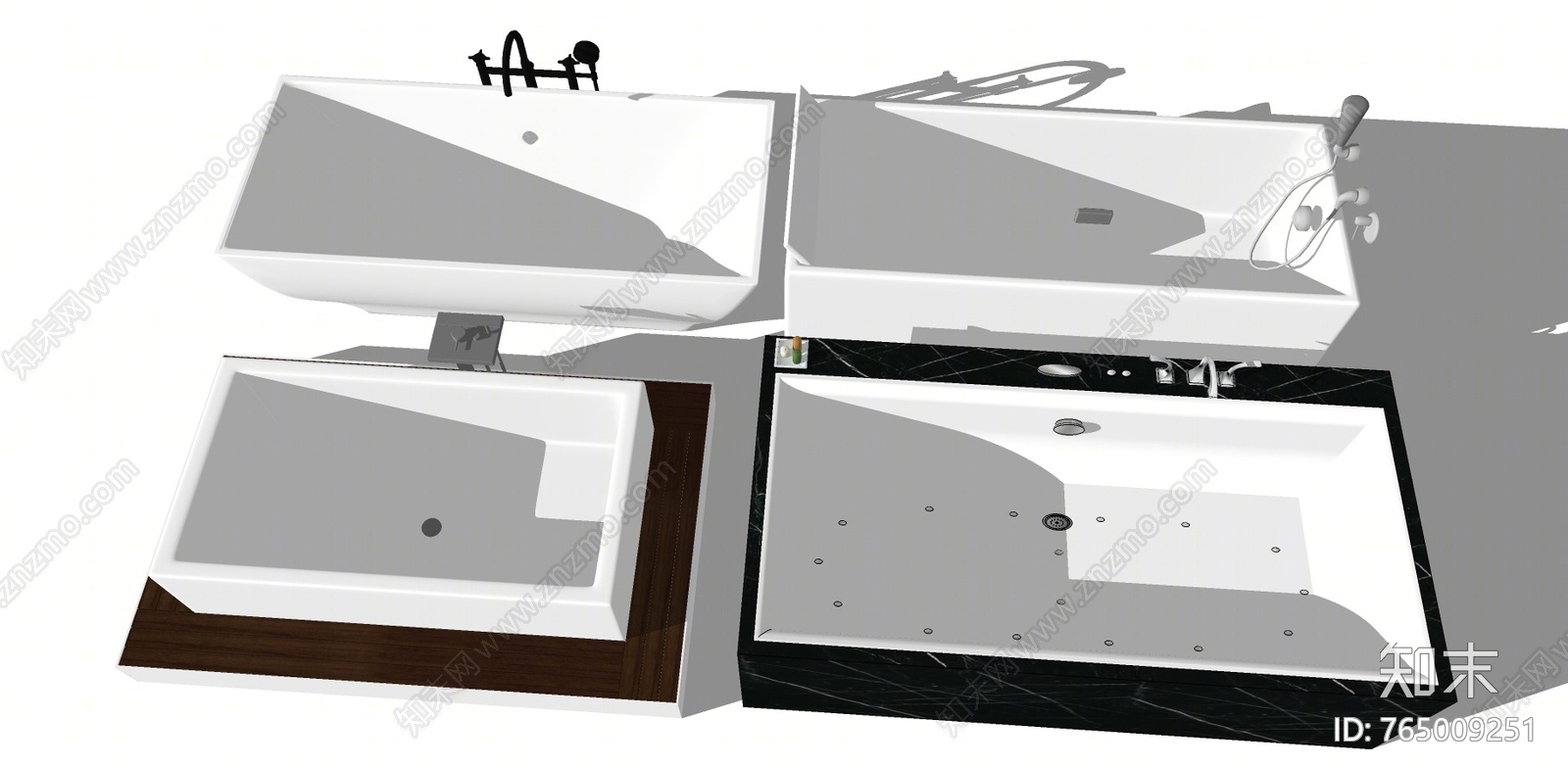 现代风格浴缸SU模型下载【ID:765009251】