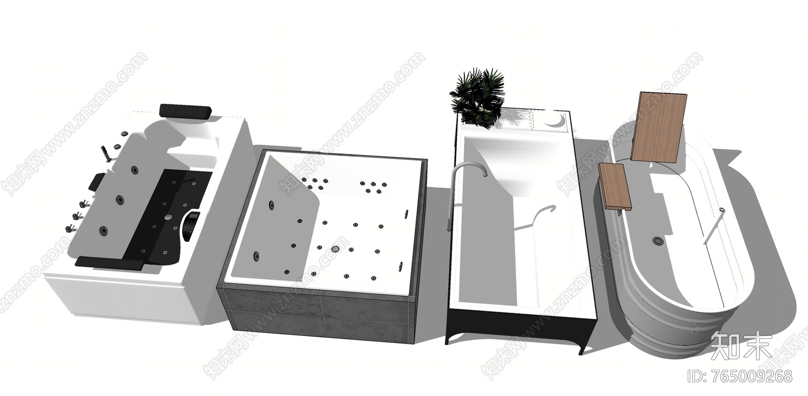 现代风格浴缸SU模型下载【ID:765009268】