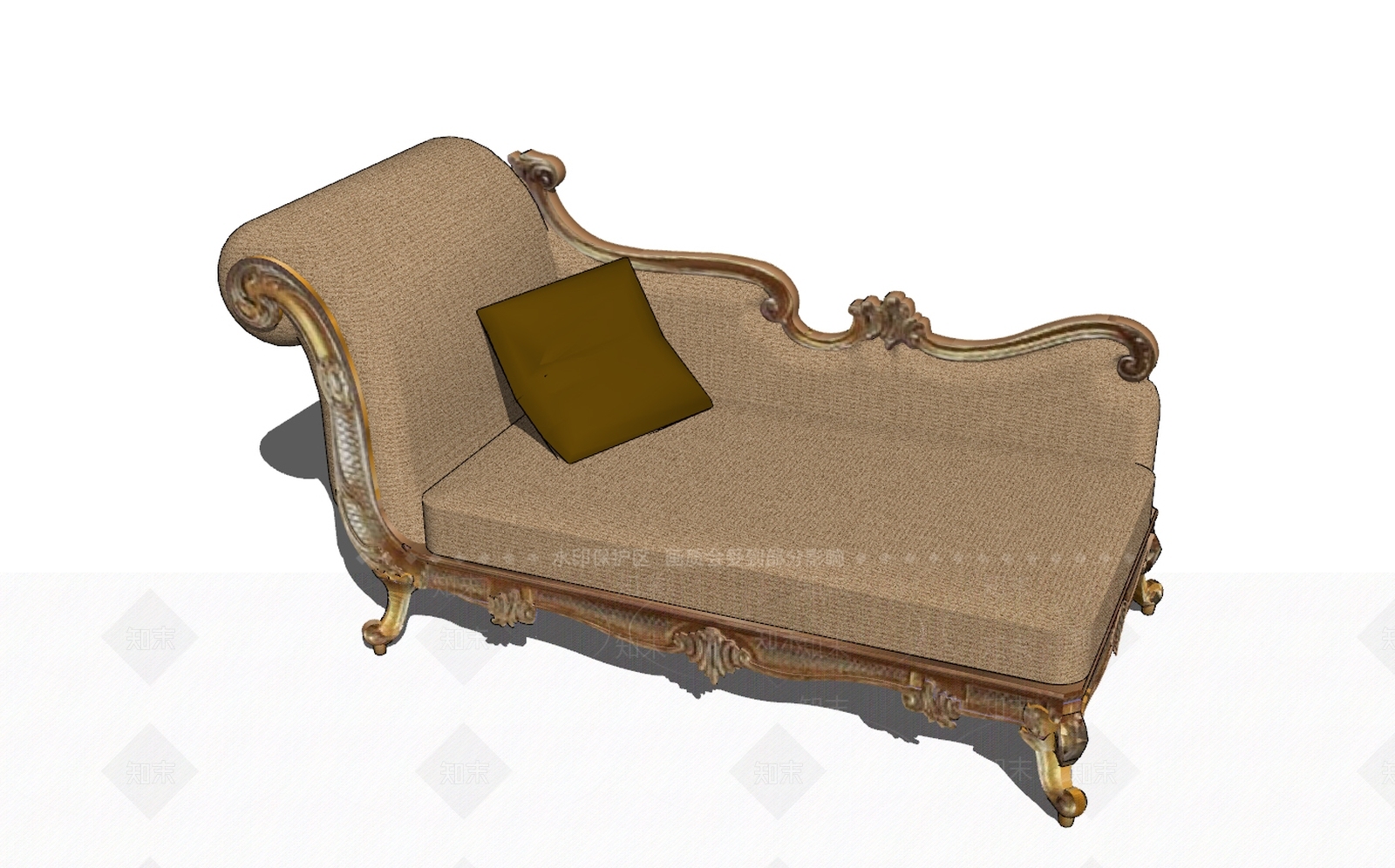 欧式风格贵妃椅SU模型下载【ID:465033414】