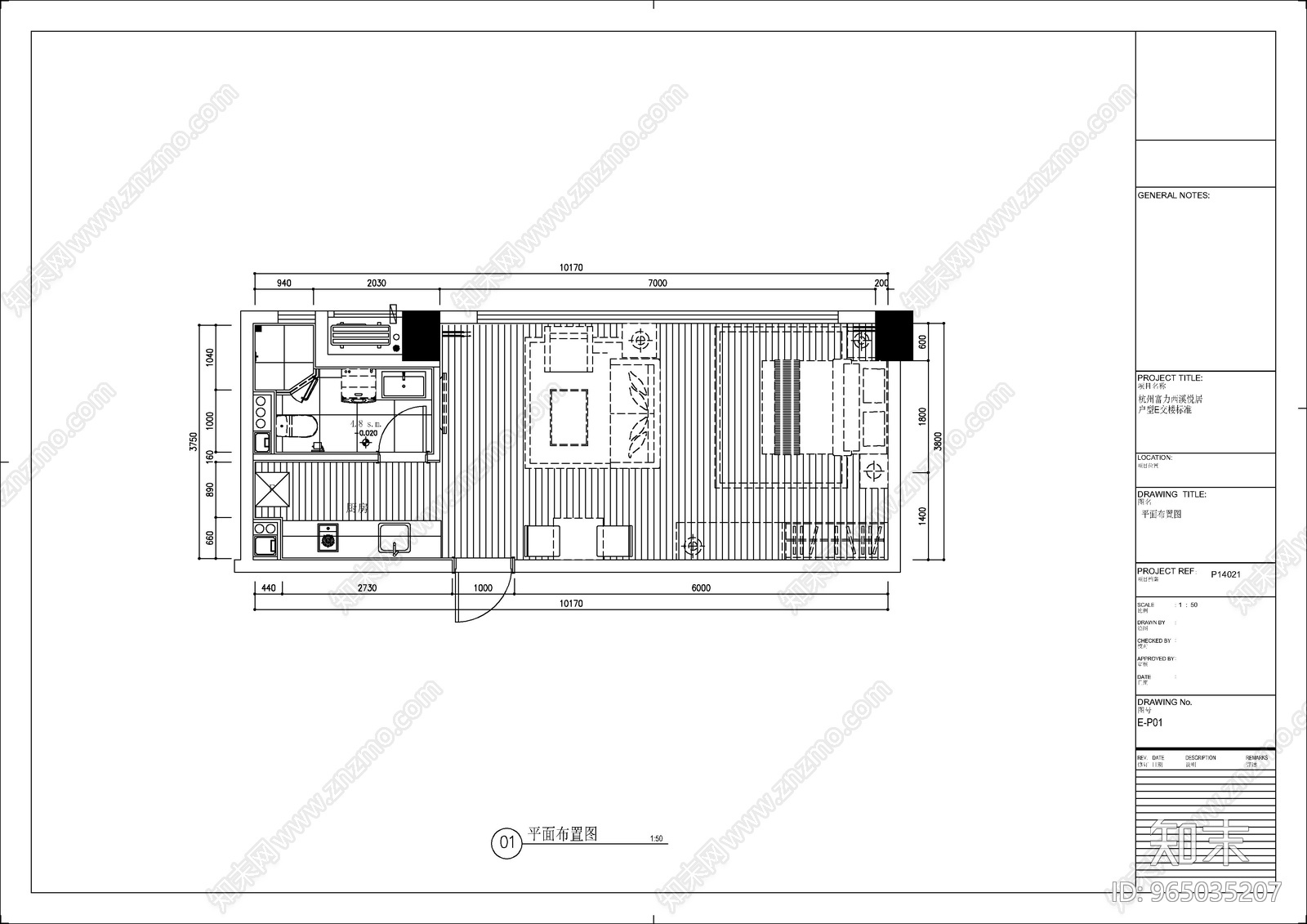 现代样板间室cad施工图下载【ID:965035207】