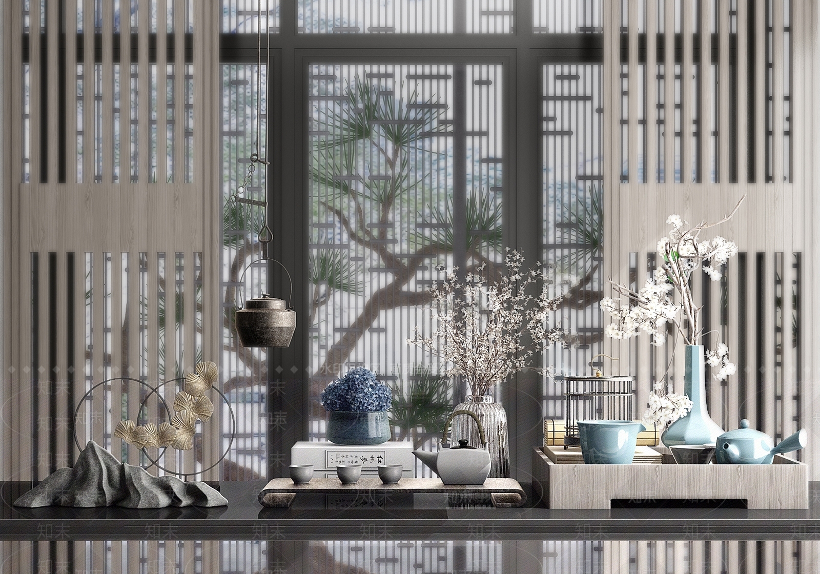 新中式茶具SU模型下载【ID:165041820】