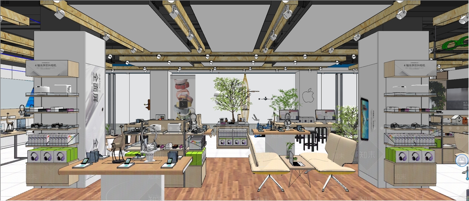 工业风格数码店SU模型下载【ID:165042655】