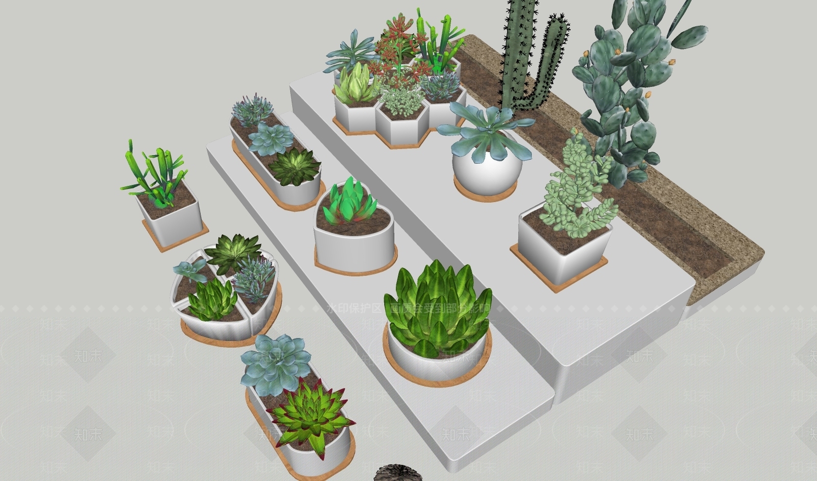 北欧风格盆栽SU模型下载【ID:165052803】