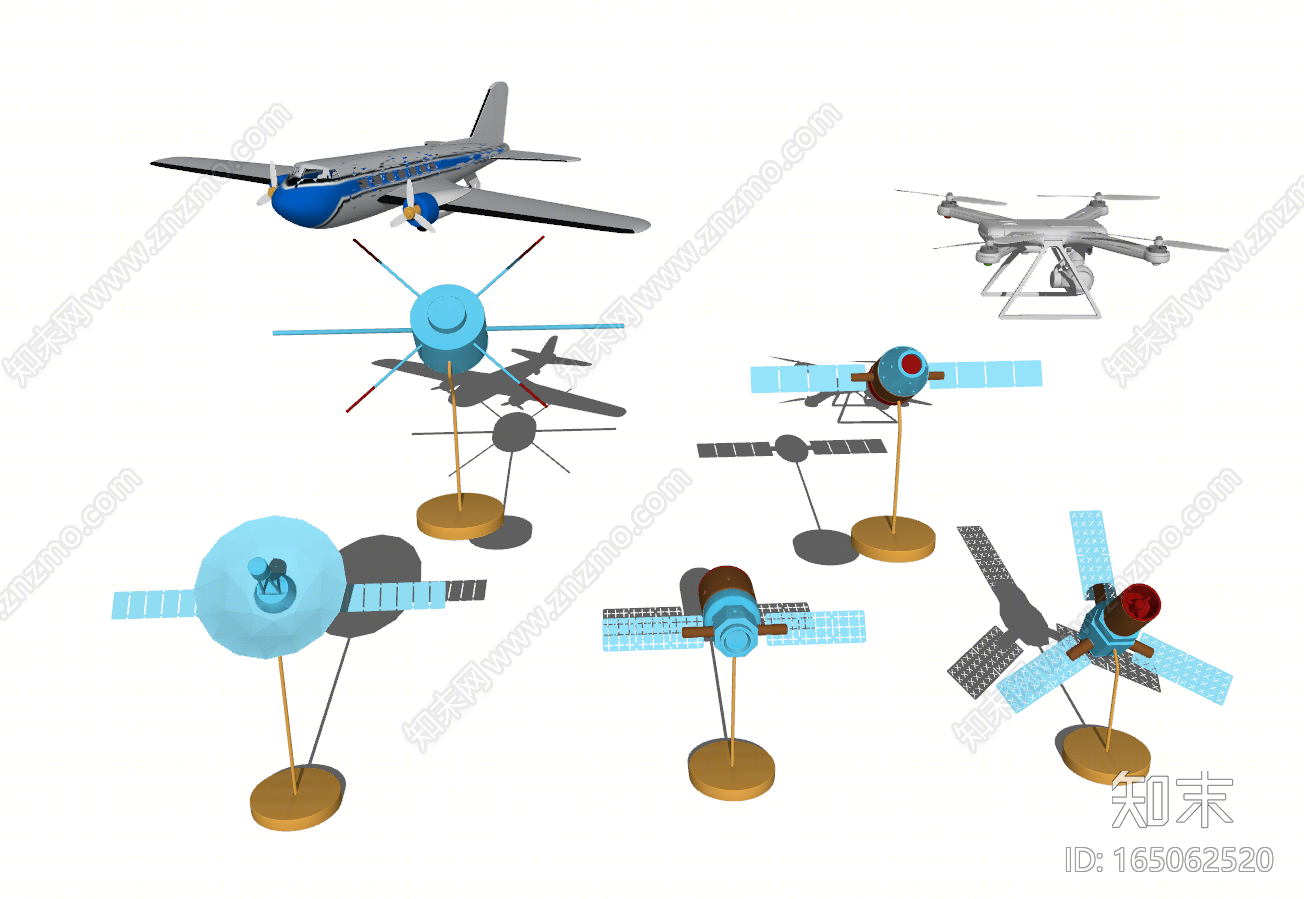 现代航空航天卫星SU模型下载【ID:165062520】