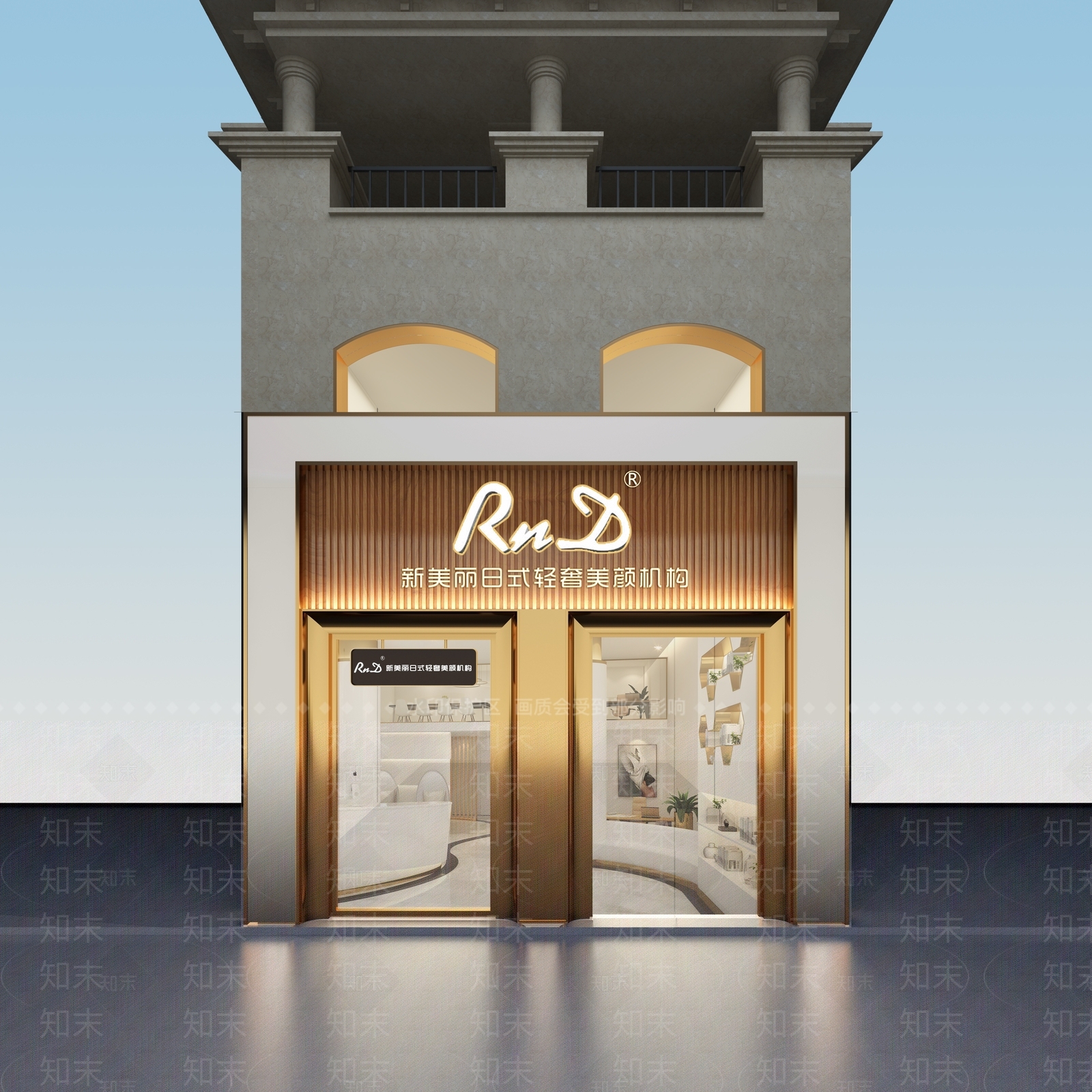 现代轻奢店面门头门面3D模型下载【ID:965067598】