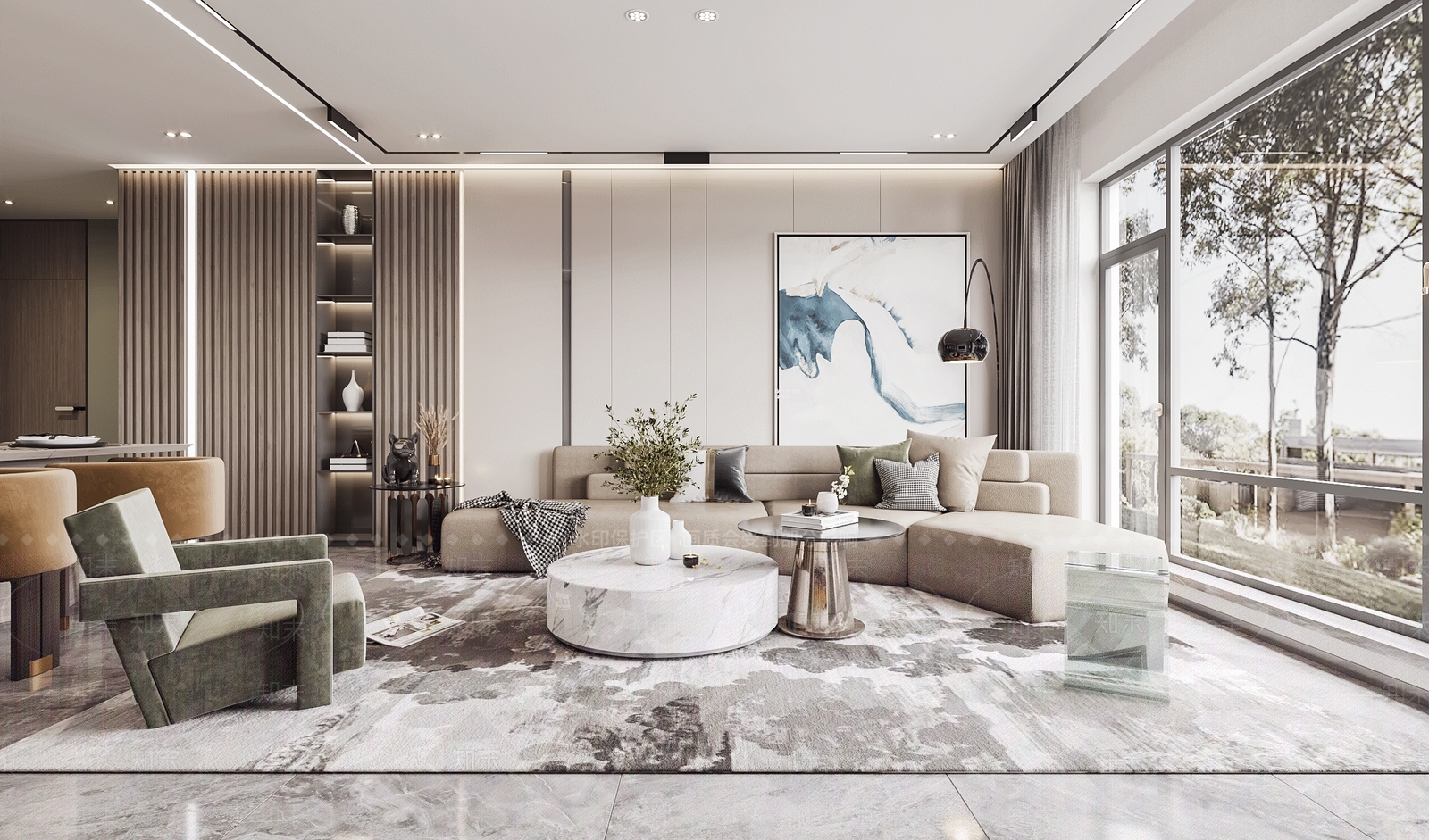 现代港式客餐厅3D模型下载【ID:865068218】