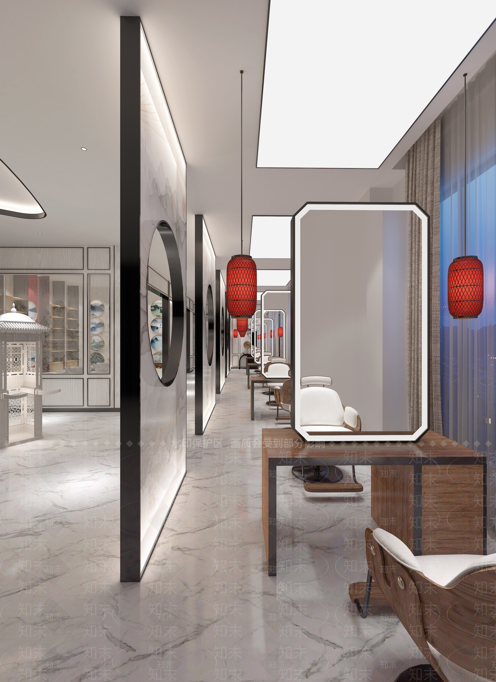新中式理发店3D模型下载【ID:965070741】