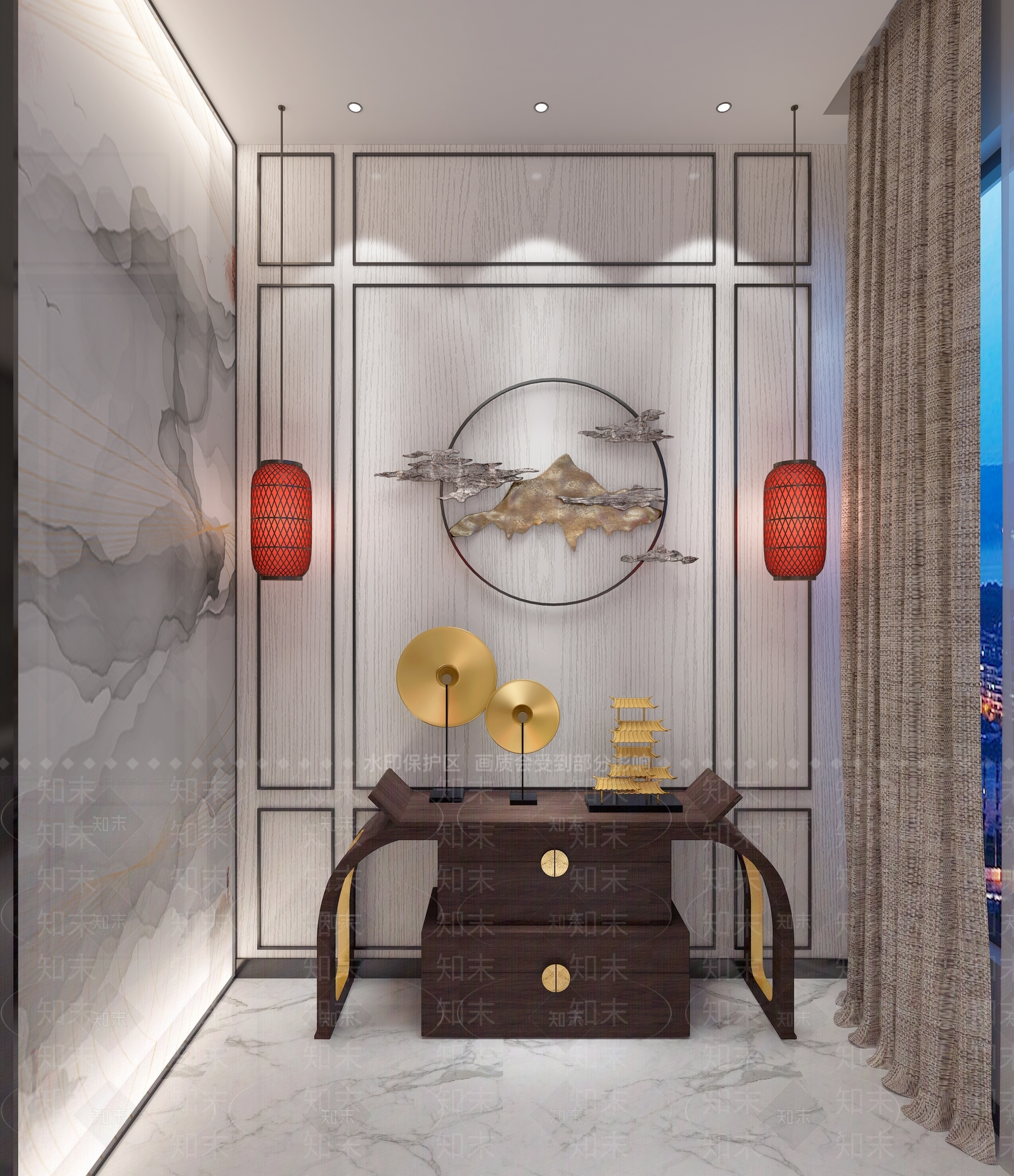 新中式理发店3D模型下载【ID:965070741】