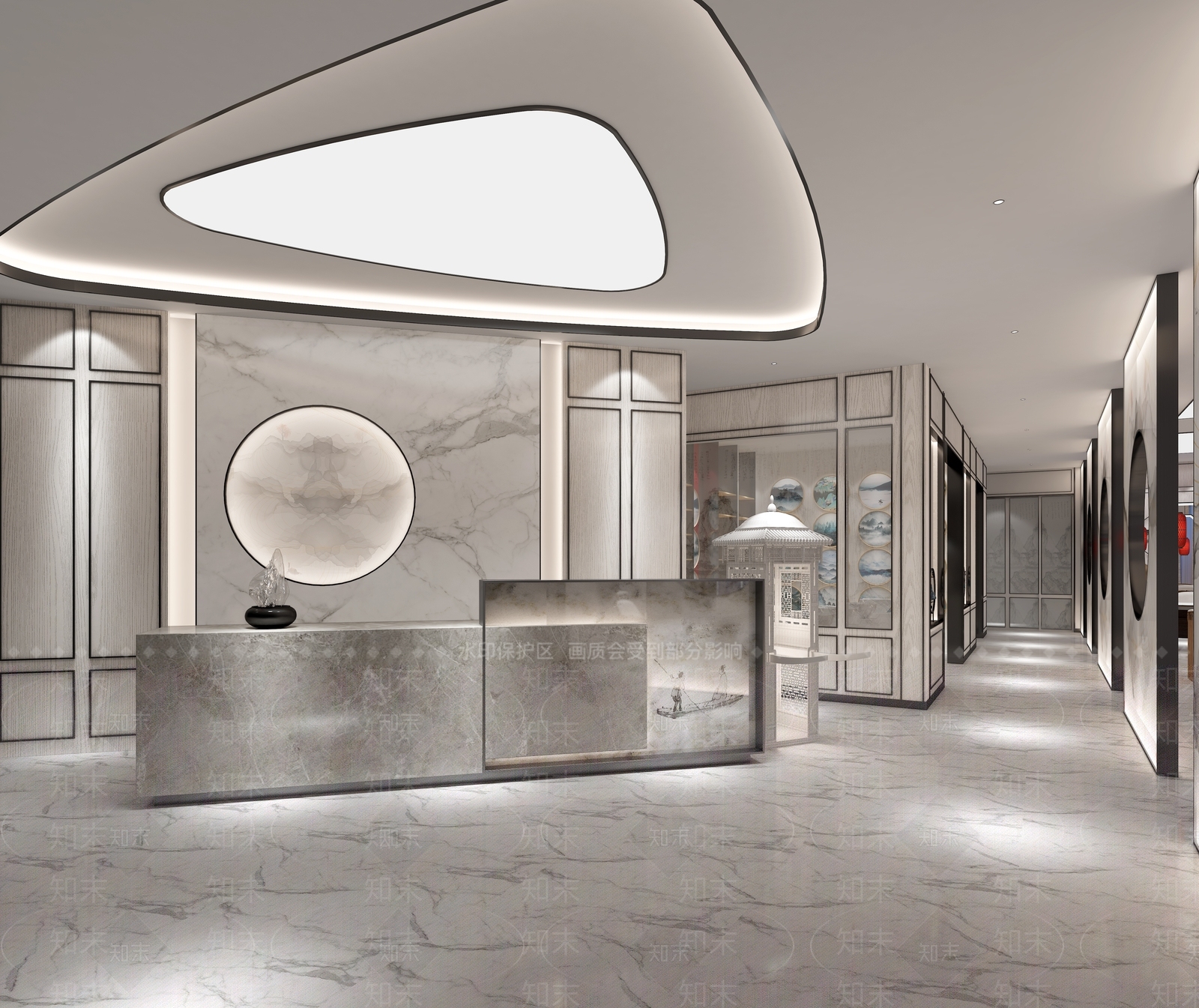 新中式理发店3D模型下载【ID:965070741】