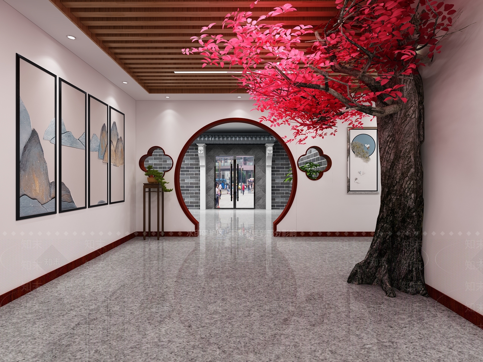 新中式过道3D模型下载【ID:165077798】