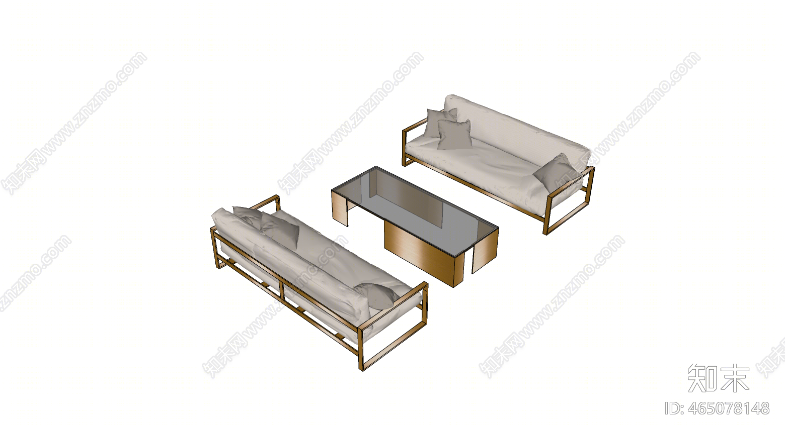 现代风格简约金属组合沙发SU模型下载【ID:465078148】