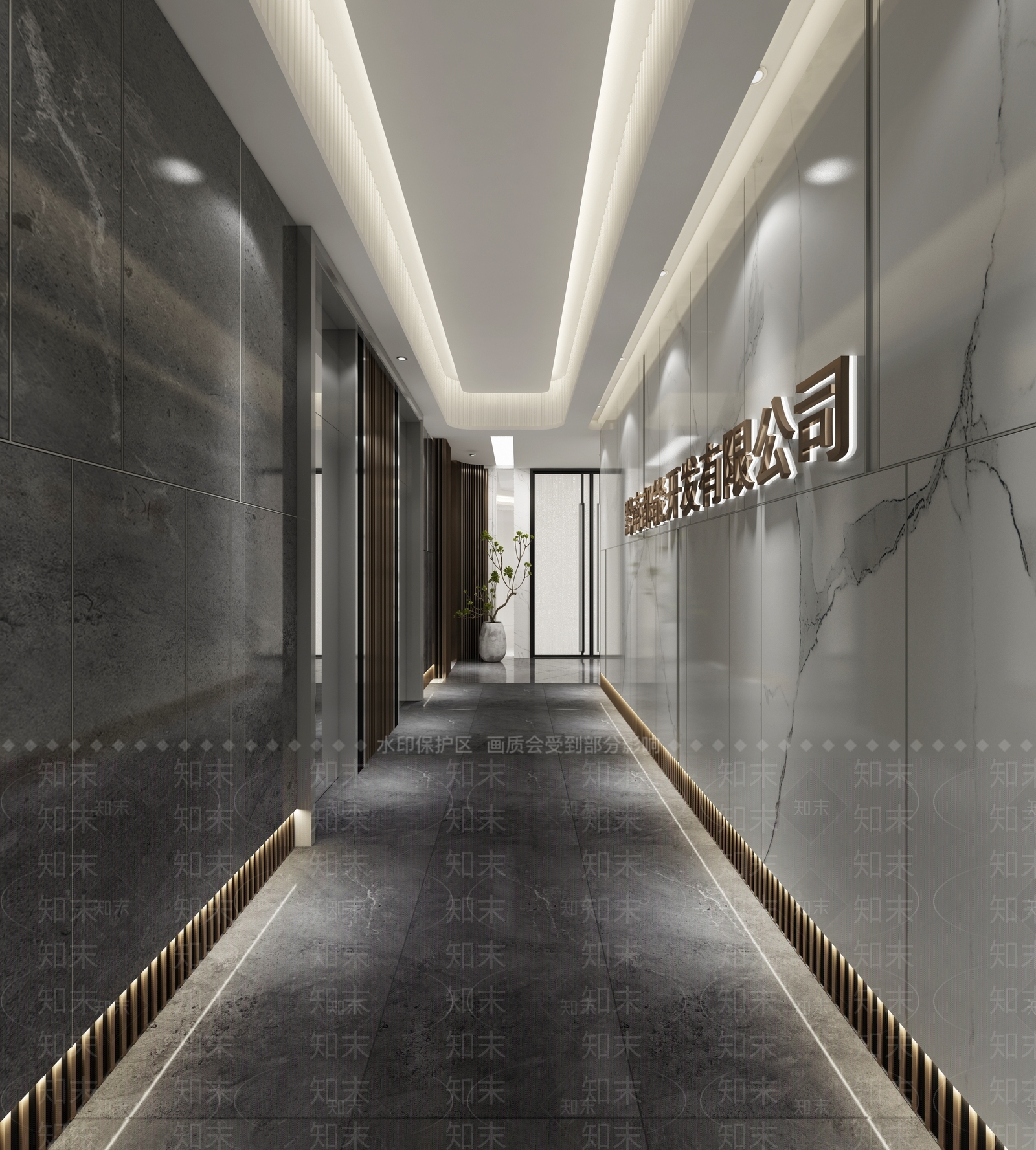 现代电梯间过道3D模型下载【ID:265092619】