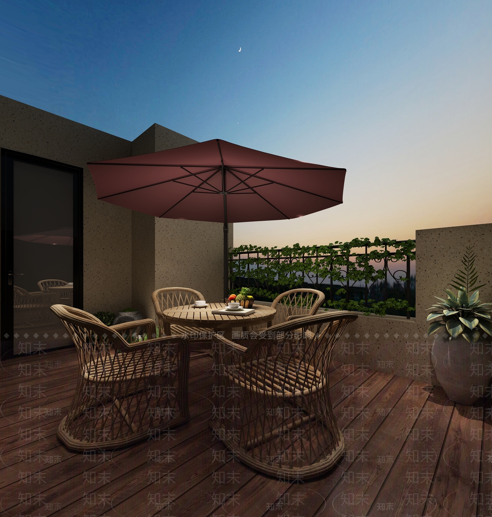 现代露台3D模型下载【ID:965099293】