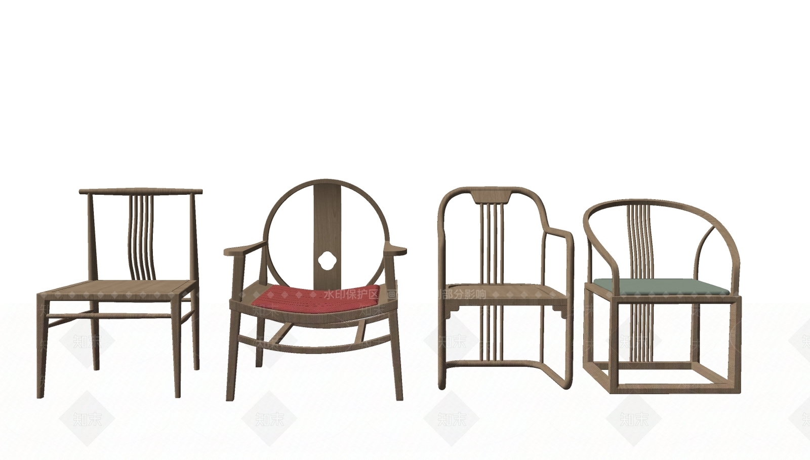 新中式风格圈椅SU模型下载【ID:465195564】