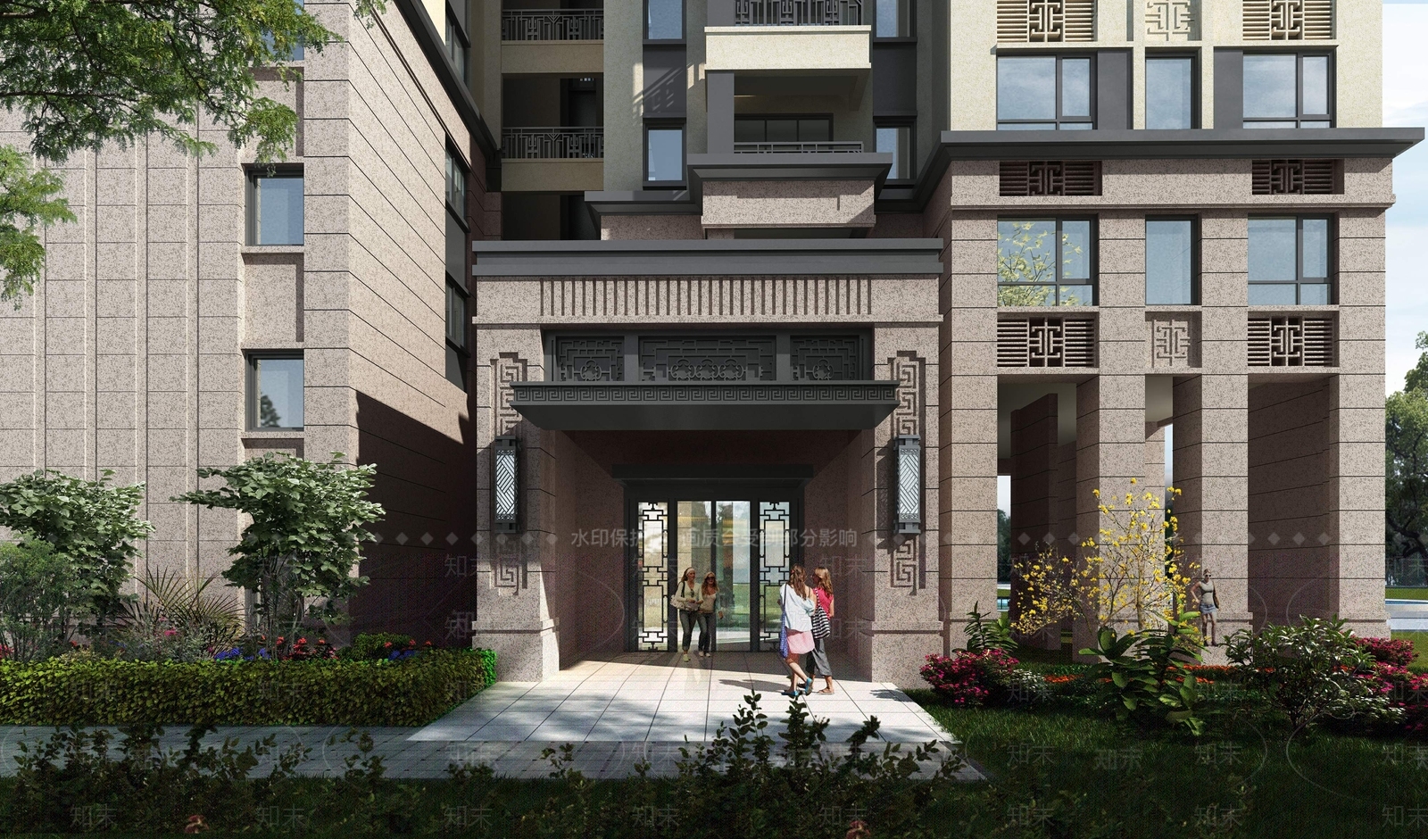 简欧住宅入口门头3D模型下载【ID:565201042】