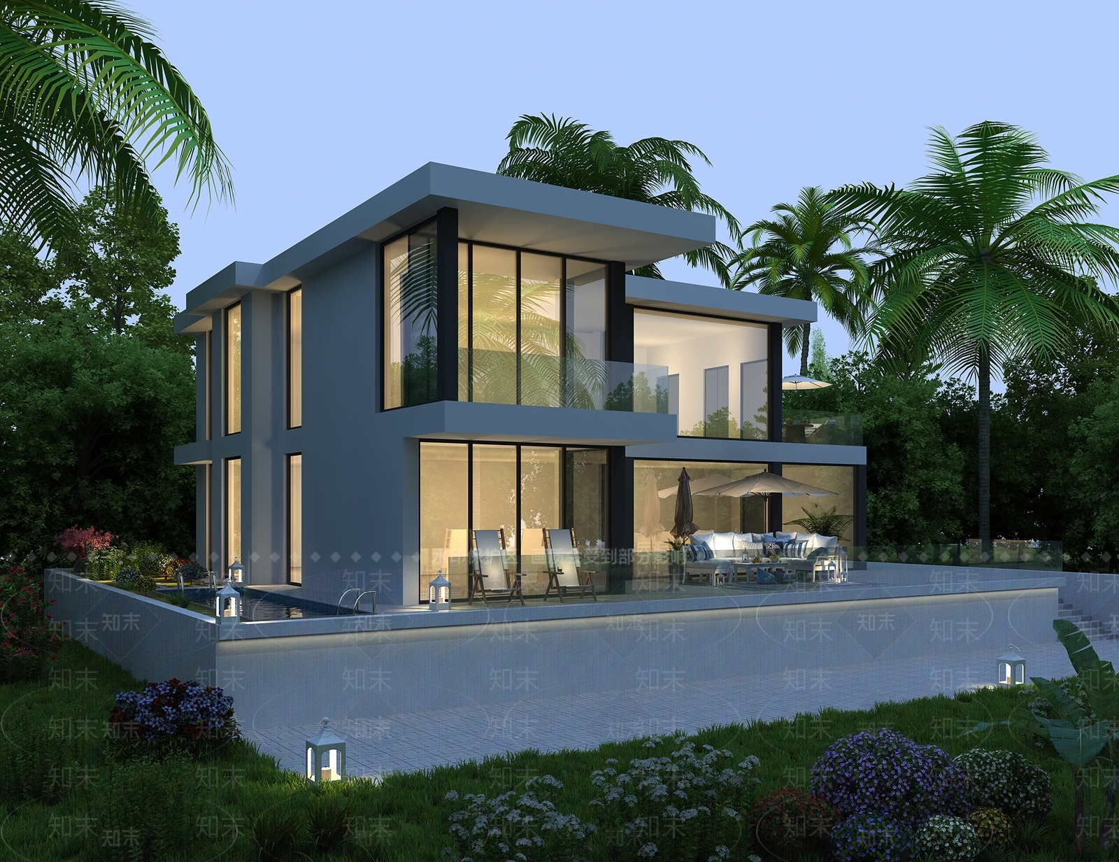 现代别墅模型3D模型下载【ID:365225551】