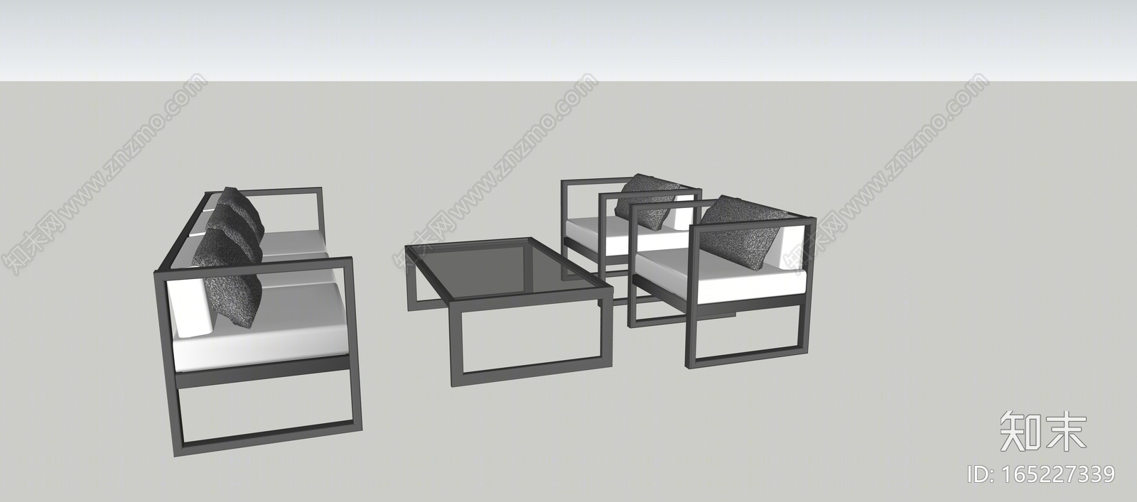 现代风格户外沙发SU模型下载【ID:165227339】