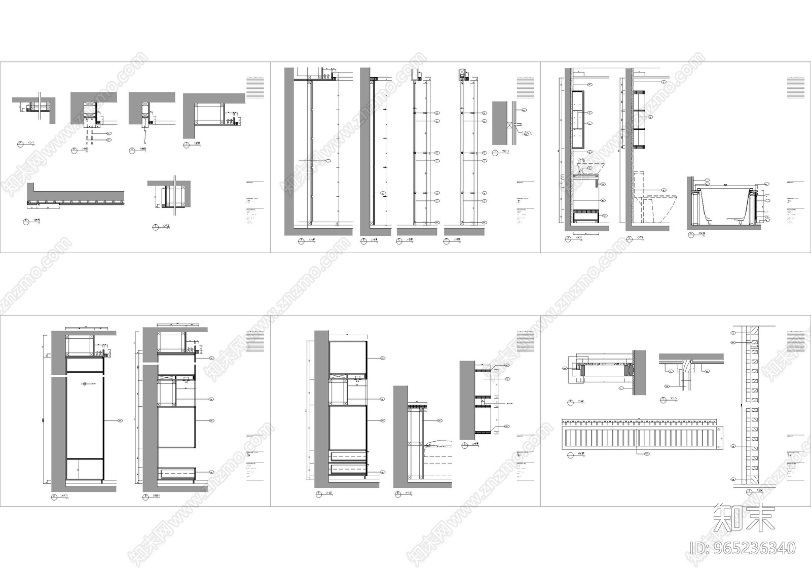 家装样板cad施工图下载【ID:965236340】