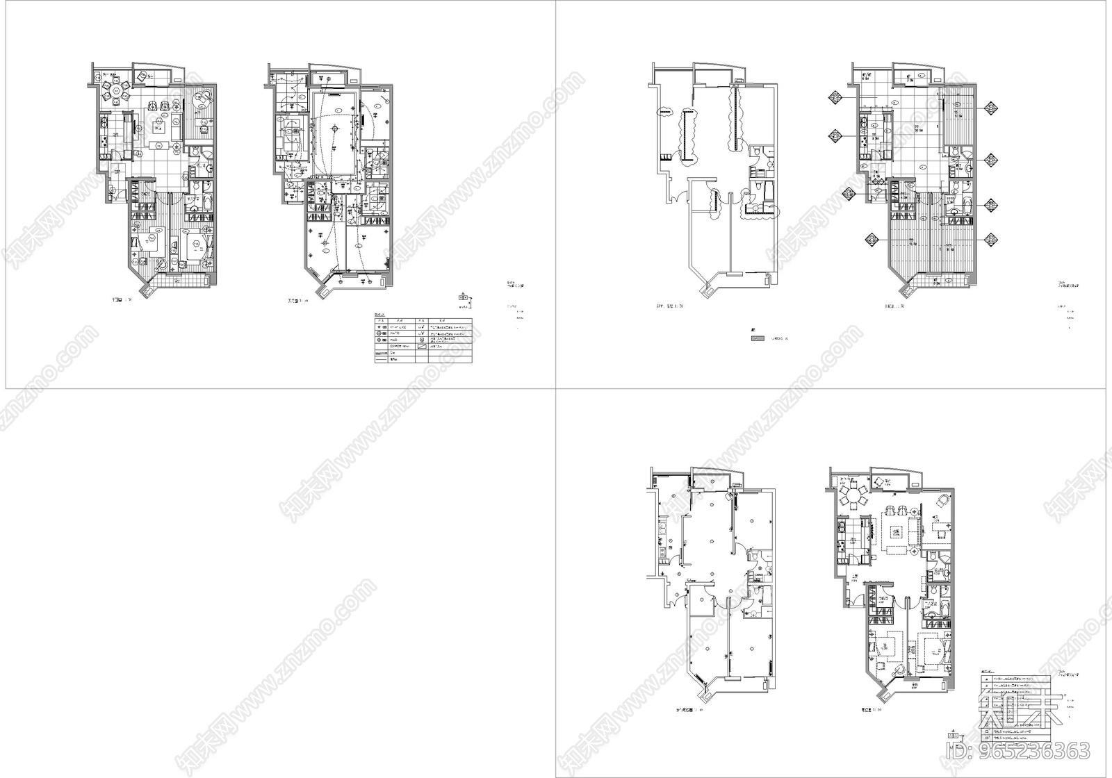 家装样板cad施工图下载【ID:965236363】