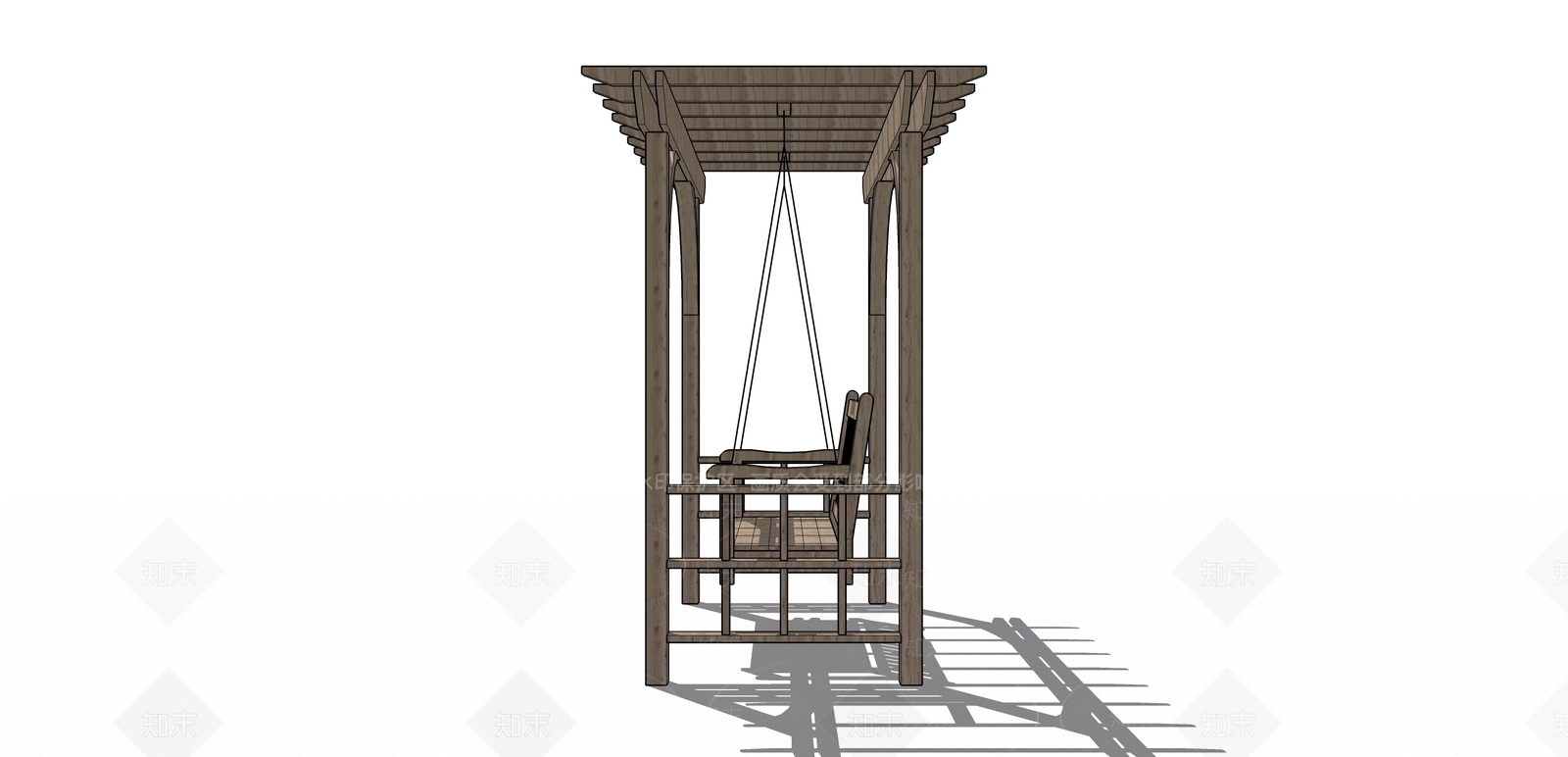 新中式风格秋千SU模型下载【ID:965260536】