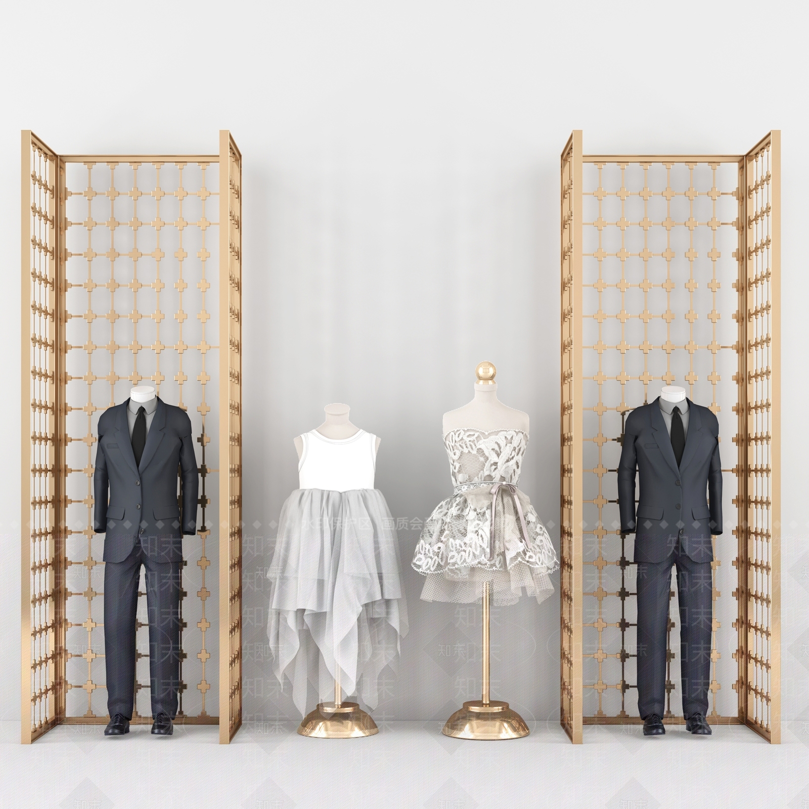 简欧西服3D模型下载【ID:465299470】