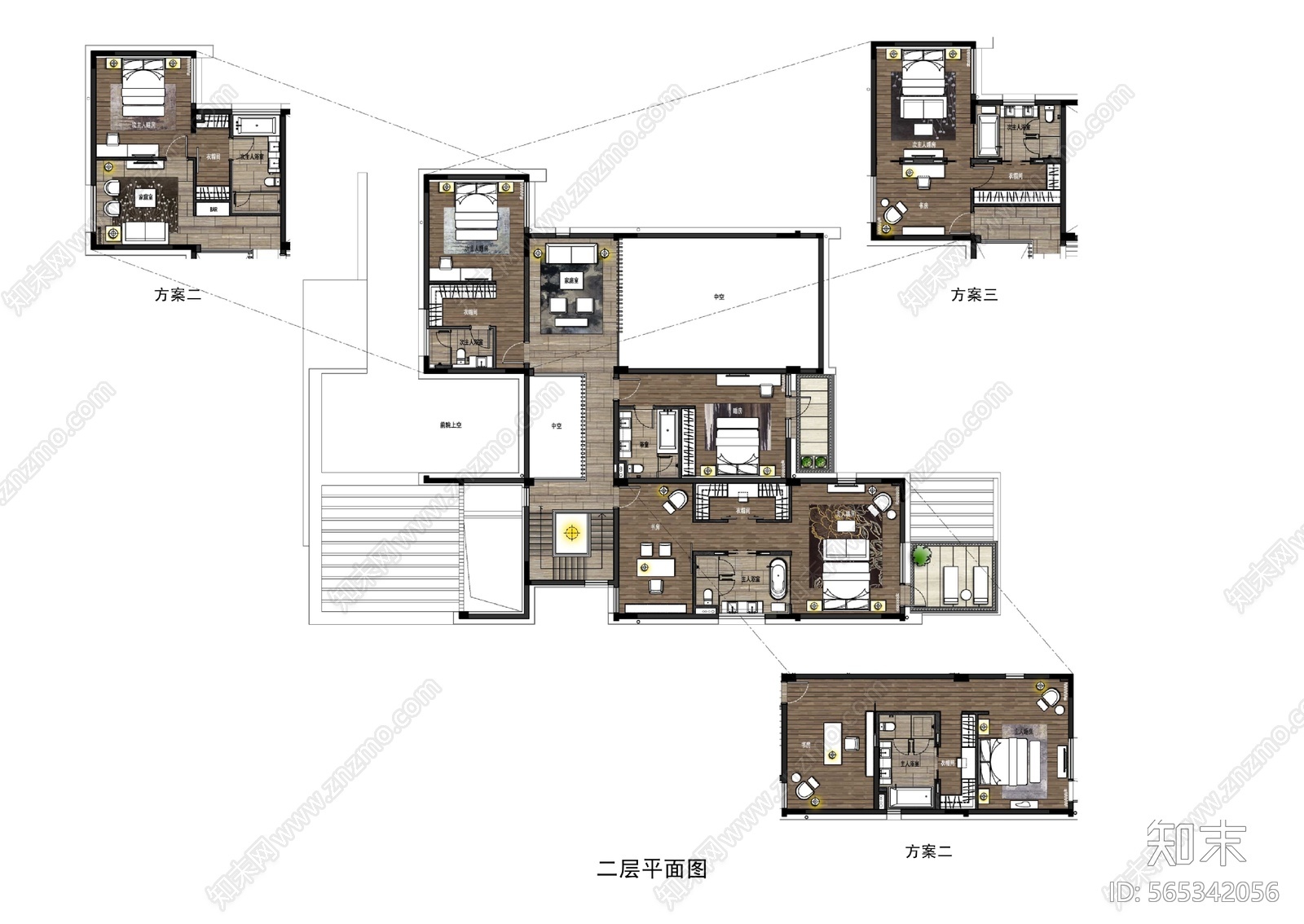 梁志天新中式九间堂别墅样板｜概念方案施工图下载【ID:565342056】