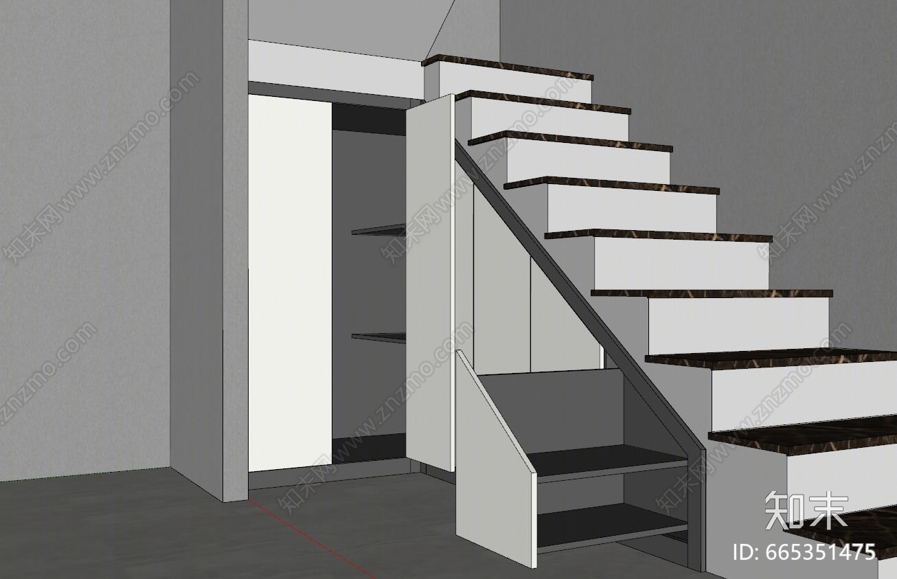 现代风格楼梯柜SU模型下载【ID:665351475】