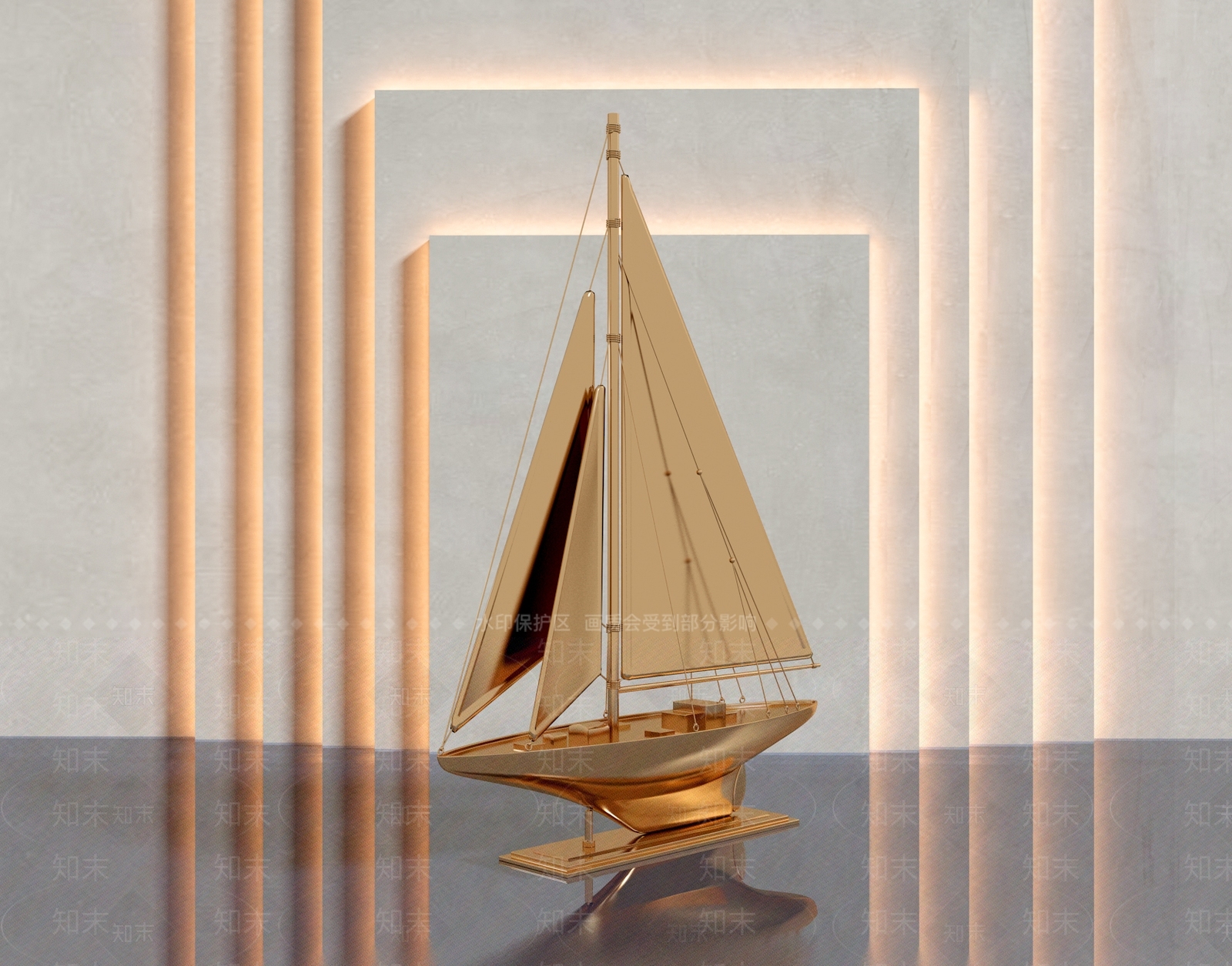 现代船雕塑3D模型下载【ID:365454829】