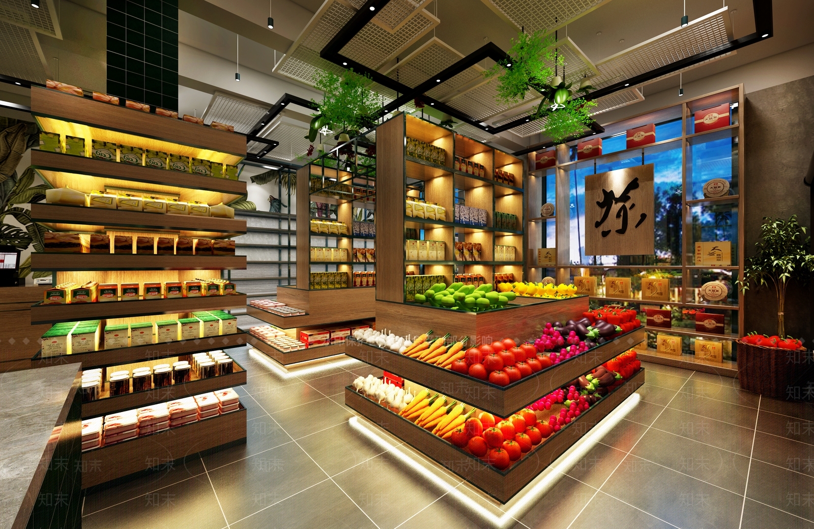 工业风果蔬超市3D模型下载【ID:565470363】